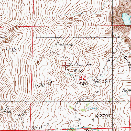 Topographic Map of T N T Mine, NV
