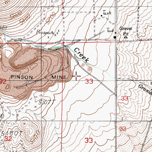Topographic Map of Pinson Mining Company Landing Strip (historical), NV