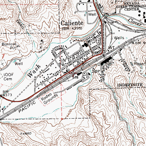 Topographic Map of Cloverdale Station, NV