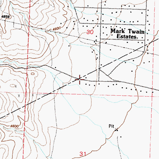 Topographic Map of Carson Rapids City, NV