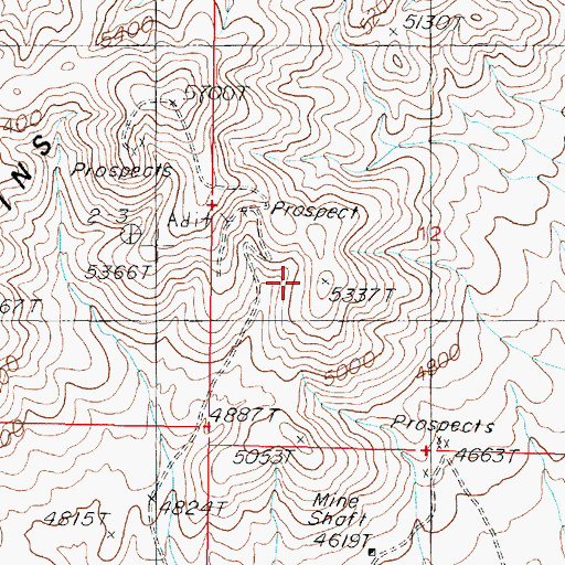 Topographic Map of Barbee Mining District, NV