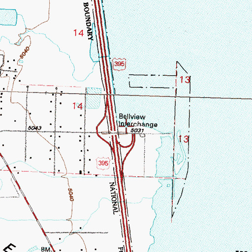 Topographic Map of Bellvue Day Use Area, NV