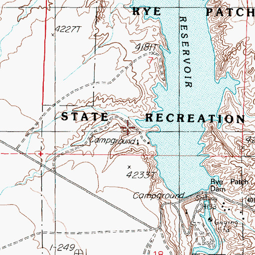 Topographic Map of Westside Day Use Area, NV