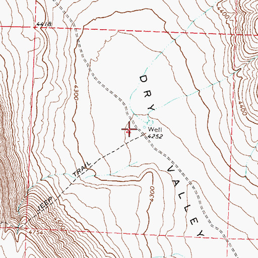 Topographic Map of Mission Peak Well, NV