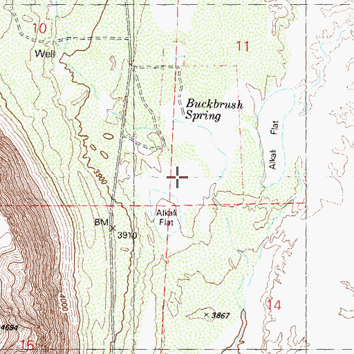 Topographic Map of Buckboard Field, NV