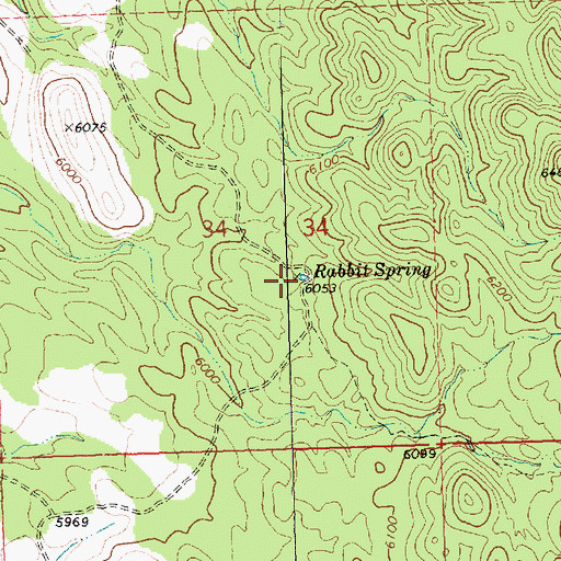 Topographic Map of Rabbit Spring, NV
