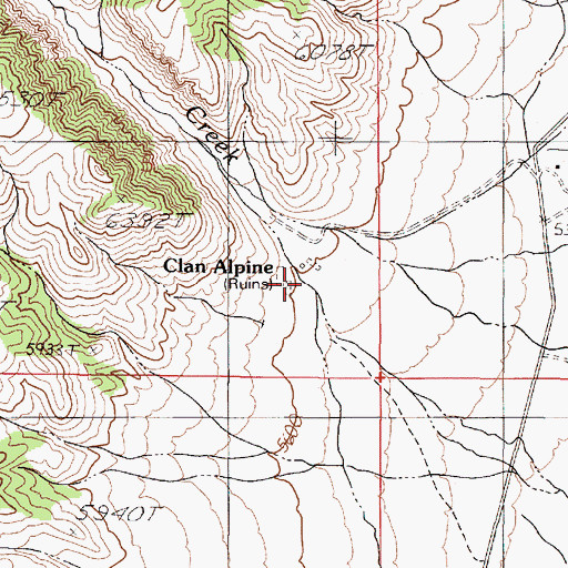 Topographic Map of Clan Alpine Mill, NV