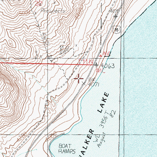 Topographic Map of Avalon, NV