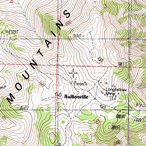 Topographic Map of Carman Heights, NV