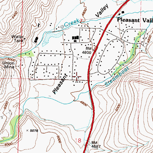 Topographic Map of Commonwelth Station, NV