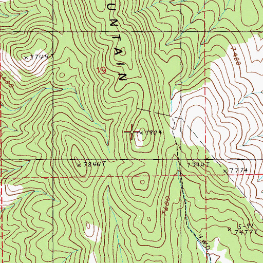 Topographic Map of Antelope Mountain, NV