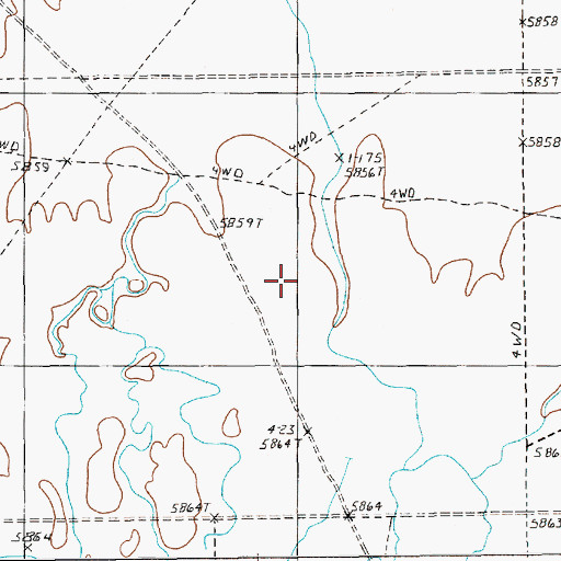 Topographic Map of Diamond Valley, NV