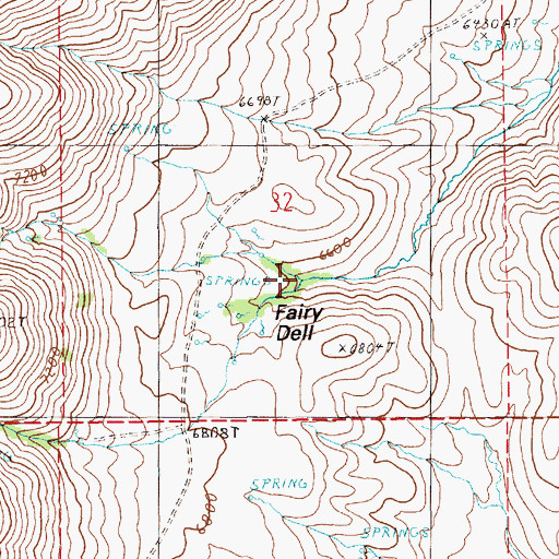 Topographic Map of Fairy Dell, NV