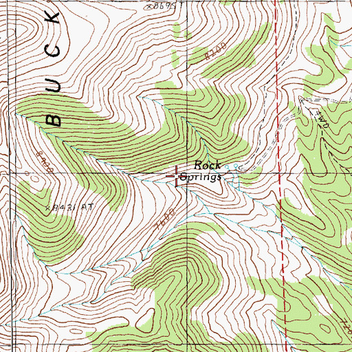 Topographic Map of Rock Springs, NV
