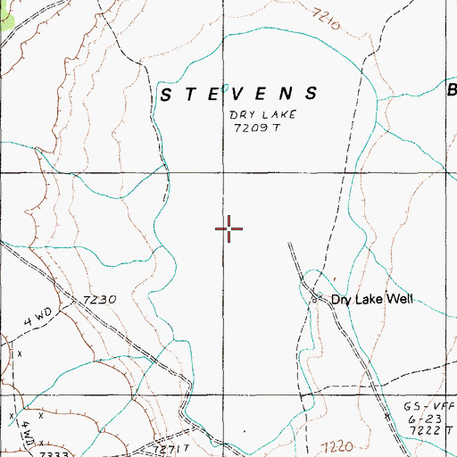 Topographic Map of Stevens Basin, NV