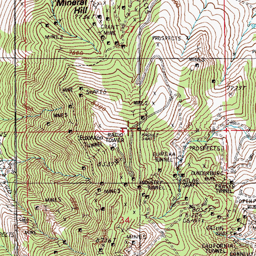 Topographic Map of Magnet Shaft, NV