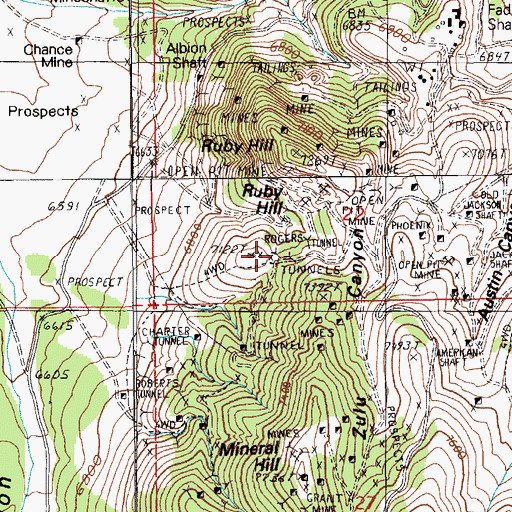 Topographic Map of Rogers Tunnel, NV