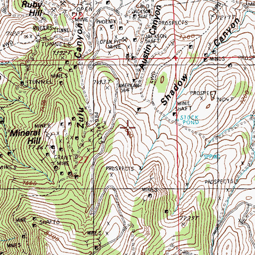 Topographic Map of Mineral Hill, NV