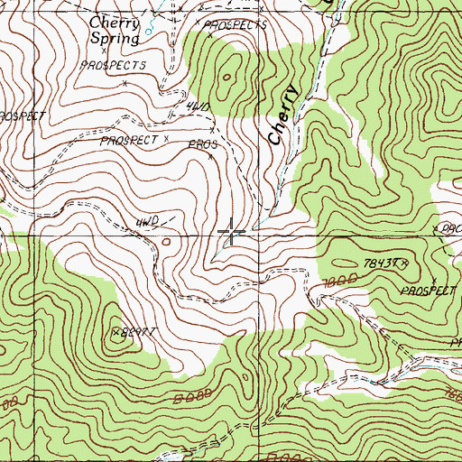 Topographic Map of Cherry Canyon, NV