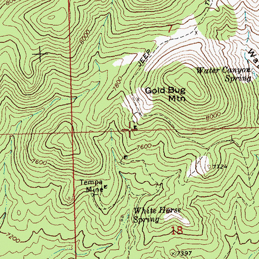 Topographic Map of Silver Star Mine, NV