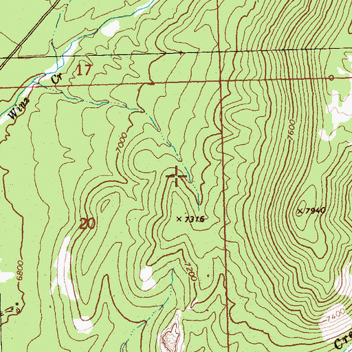 Topographic Map of Lucky Mine, NV
