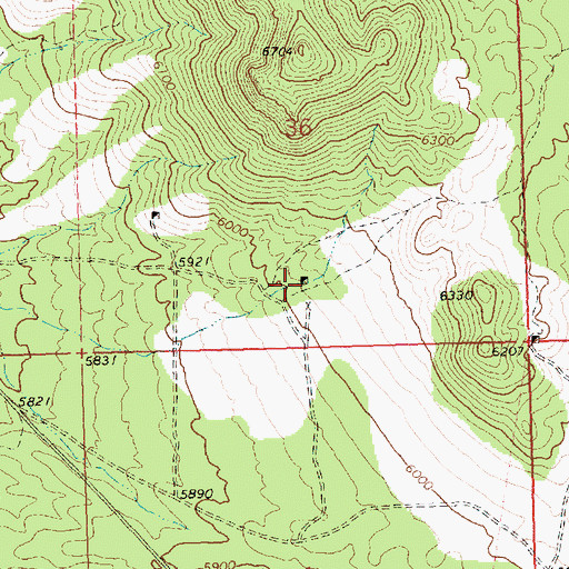 Topographic Map of Aztec Mine, NV