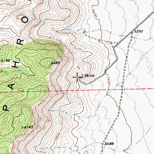 Topographic Map of Delamar Perlite Mine, NV