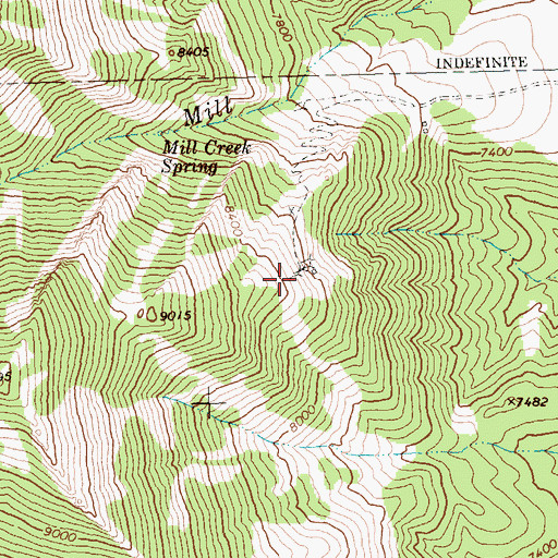 Topographic Map of Geyser Mine, NV