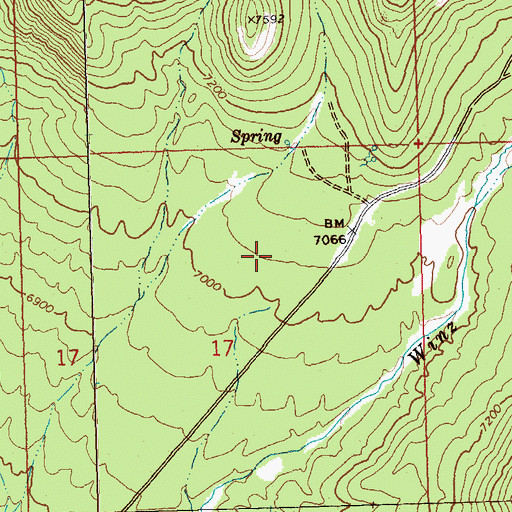 Topographic Map of Easter Mine, NV