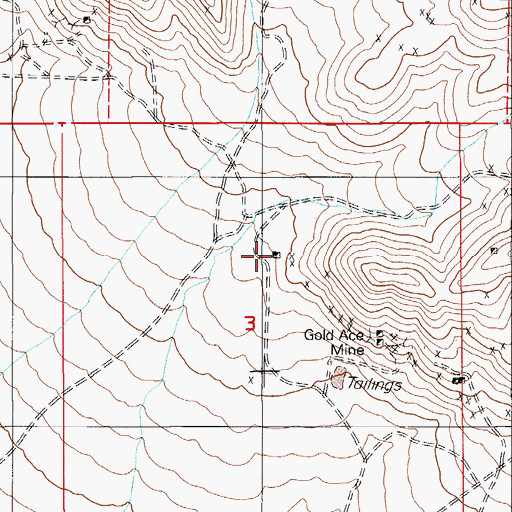 Topographic Map of Arista Mine, NV