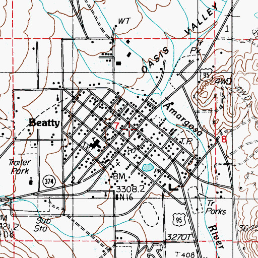 Topographic Map of US Milling Company Mill (historical), NV