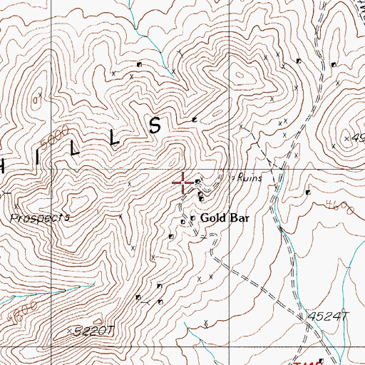 Topographic Map of Homestake Mine, NV