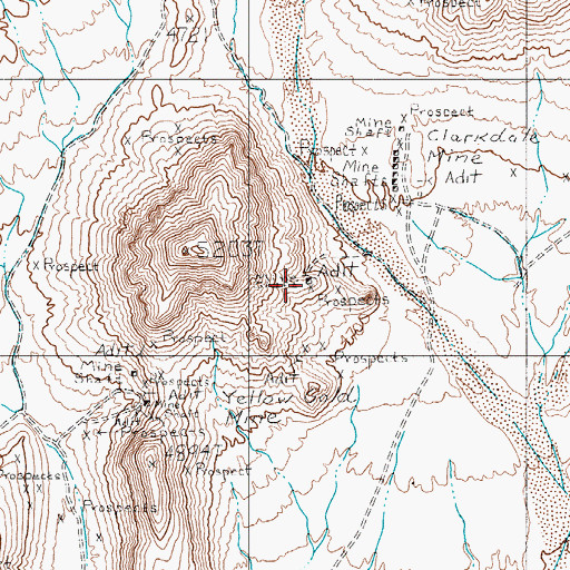 Topographic Map of Wyoming Scorpion Mine, NV