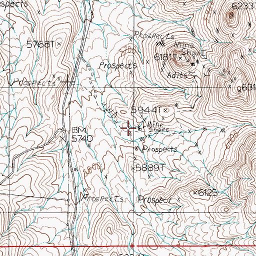 Topographic Map of Life Preserver Mine, NV