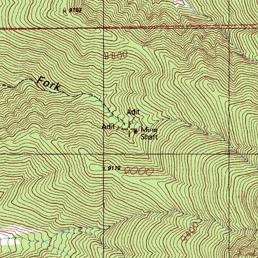 Topographic Map of Gray Eagle Mine, NV
