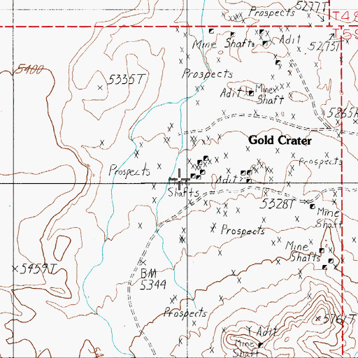 Topographic Map of Pius Kaolin Mine, NV