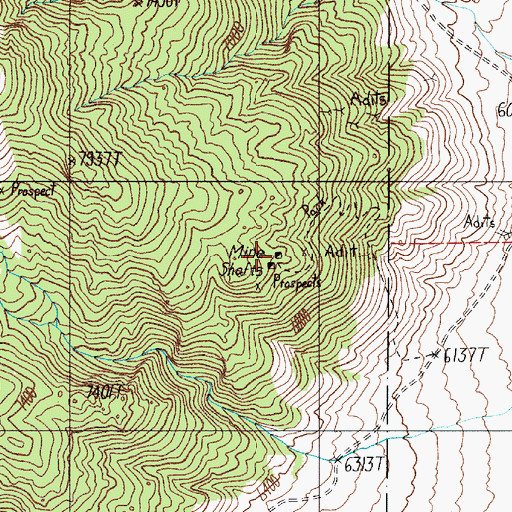 Topographic Map of Millett Mine, NV