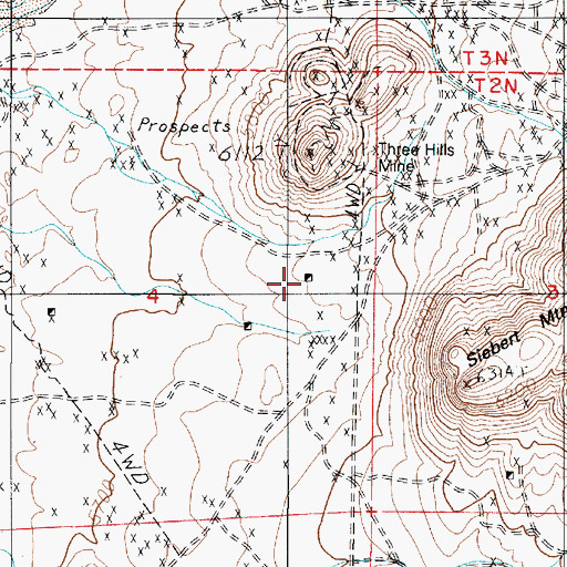 Topographic Map of Monarch Mine, NV