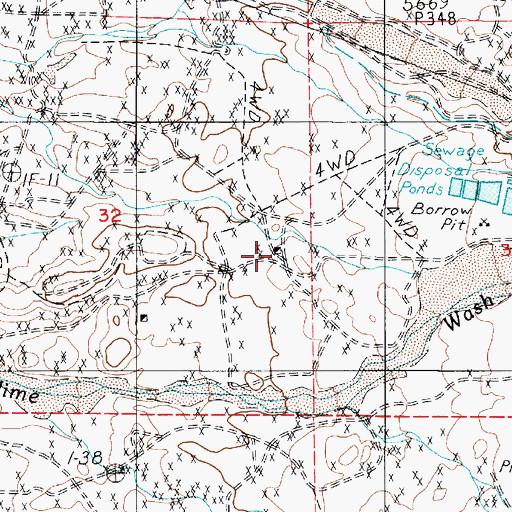 Topographic Map of Tonopah Mine, NV