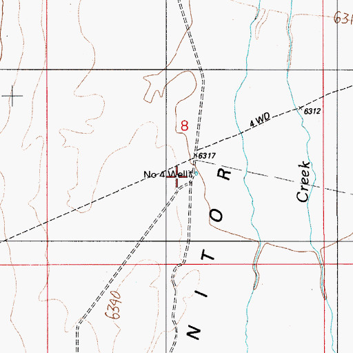 Topographic Map of Number 4 Well, NV