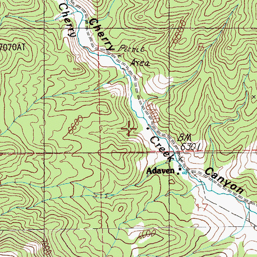 Topographic Map of Adaven, NV