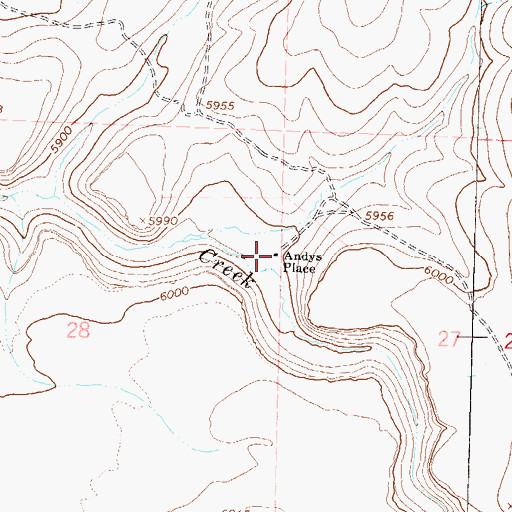 Topographic Map of Andys Place, NV
