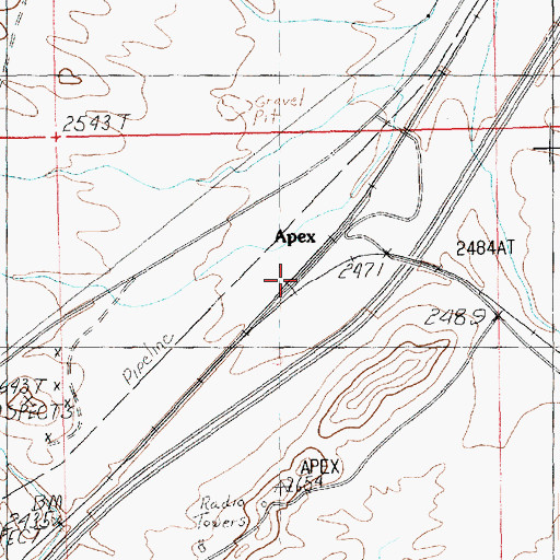 Topographic Map of Apex, NV