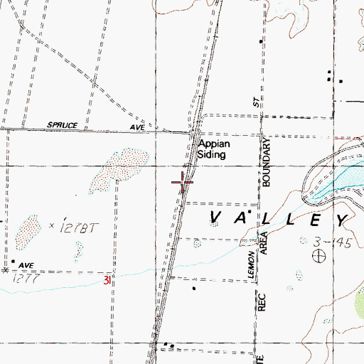 Topographic Map of Appian Siding, NV