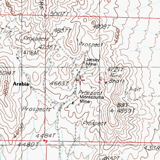 Topographic Map of Arabia, NV