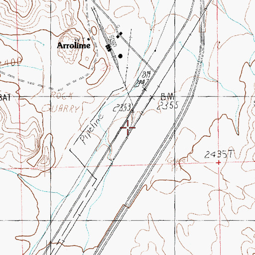 Topographic Map of Arrolime, NV