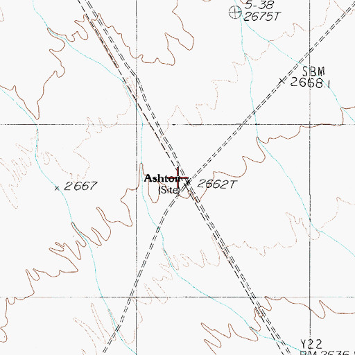 Topographic Map of Ashton, NV