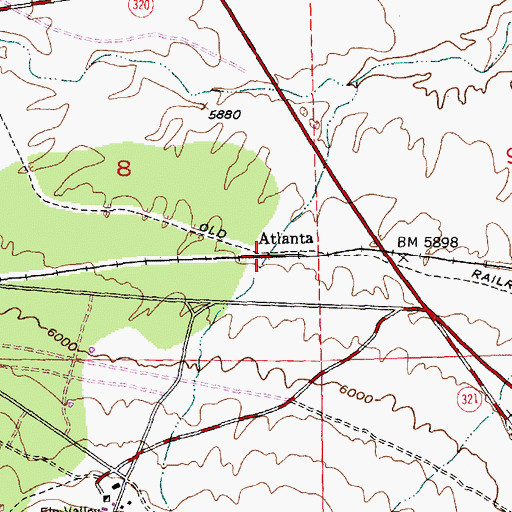 Topographic Map of Atlanta, NV