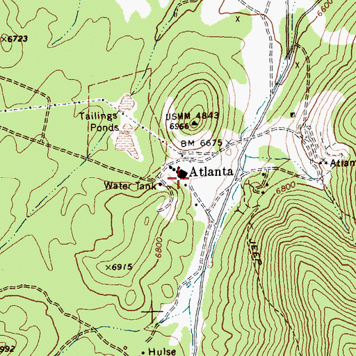 Topographic Map of Atlanta, NV