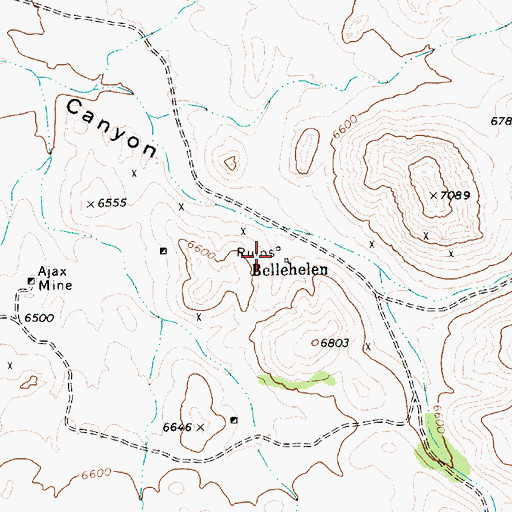 Topographic Map of Bellehelen (historical), NV